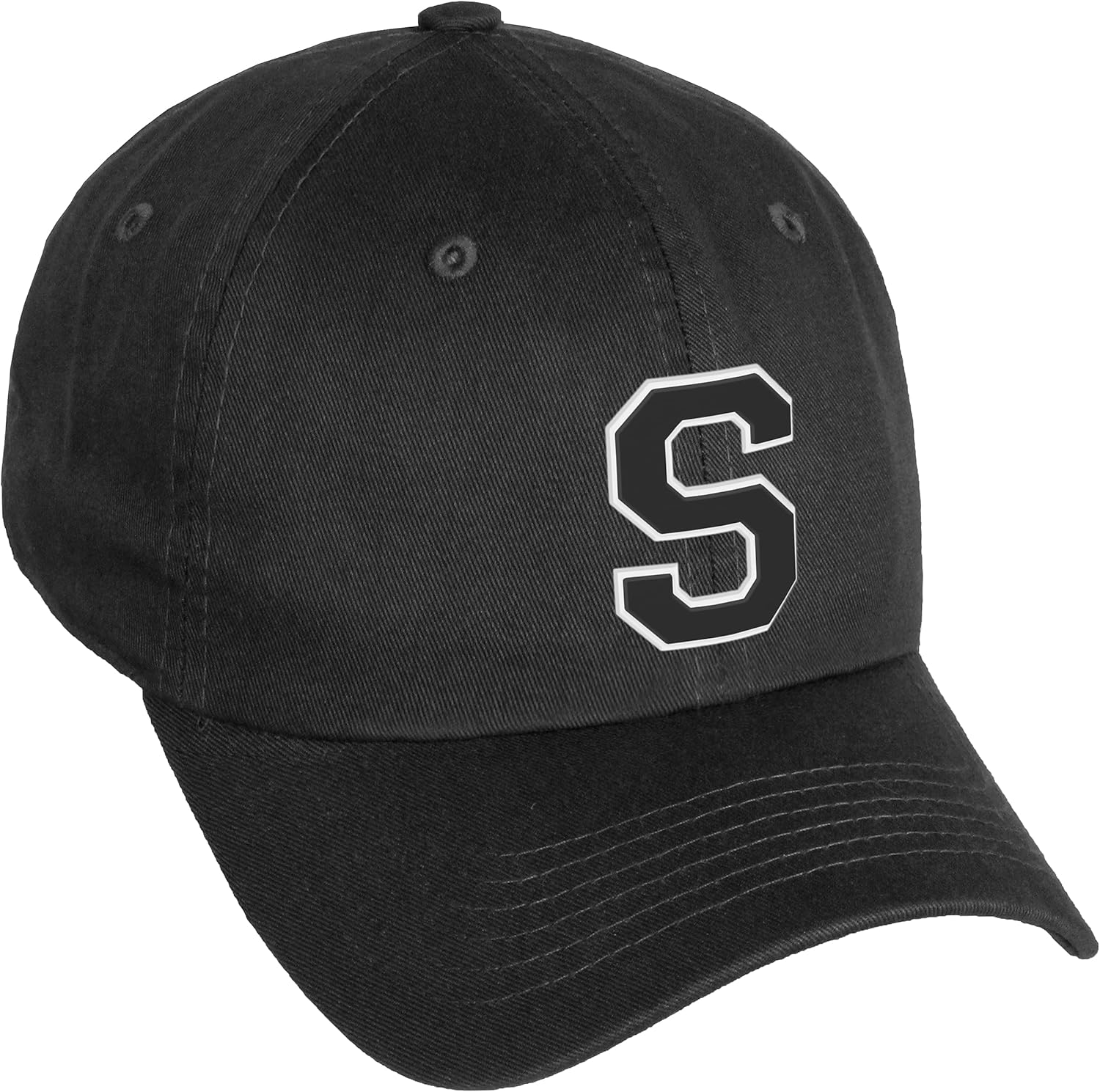 Daxton Classic 3D Varsity White Black Initial A to Z Letters Baseball Cap Dad Hat