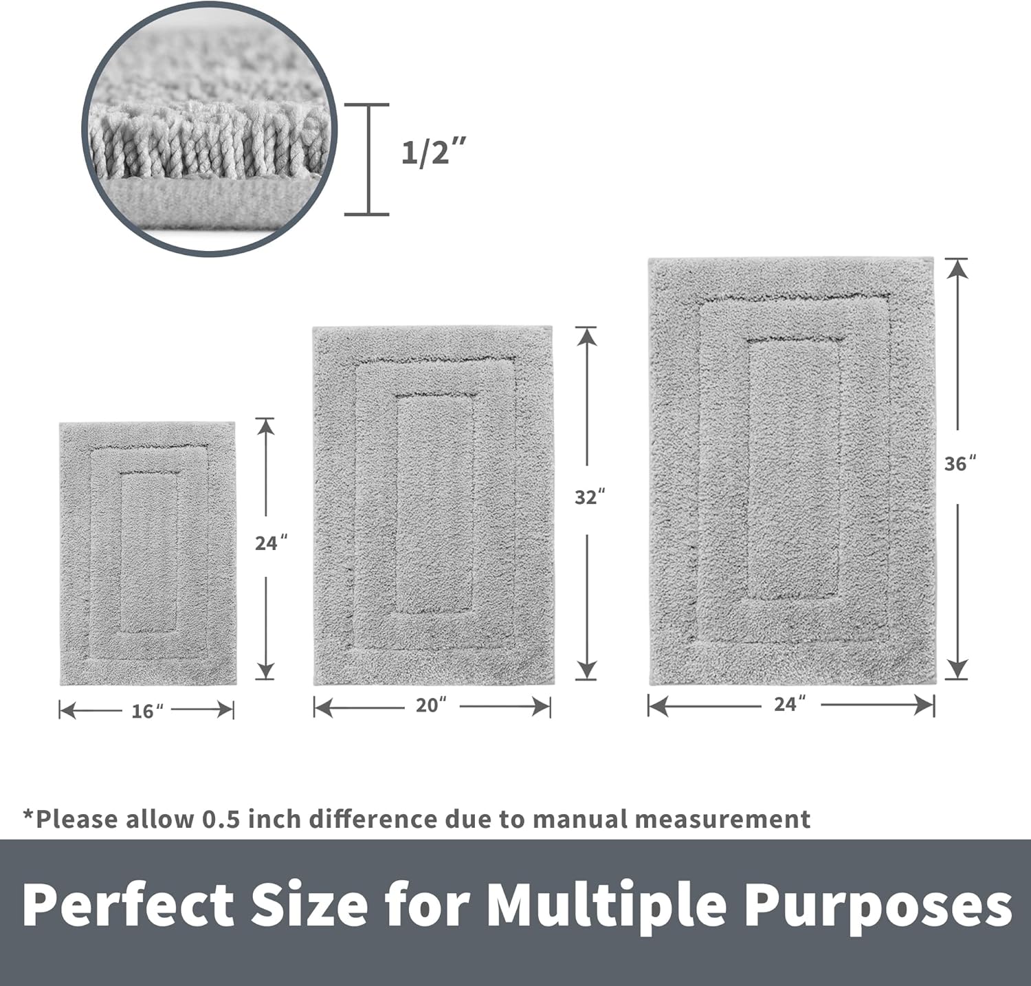 GRANNY SAYS Bundle of 1-Pack Bathtub Mat Non Slip & 1-Pack Shower Mat Non Slip