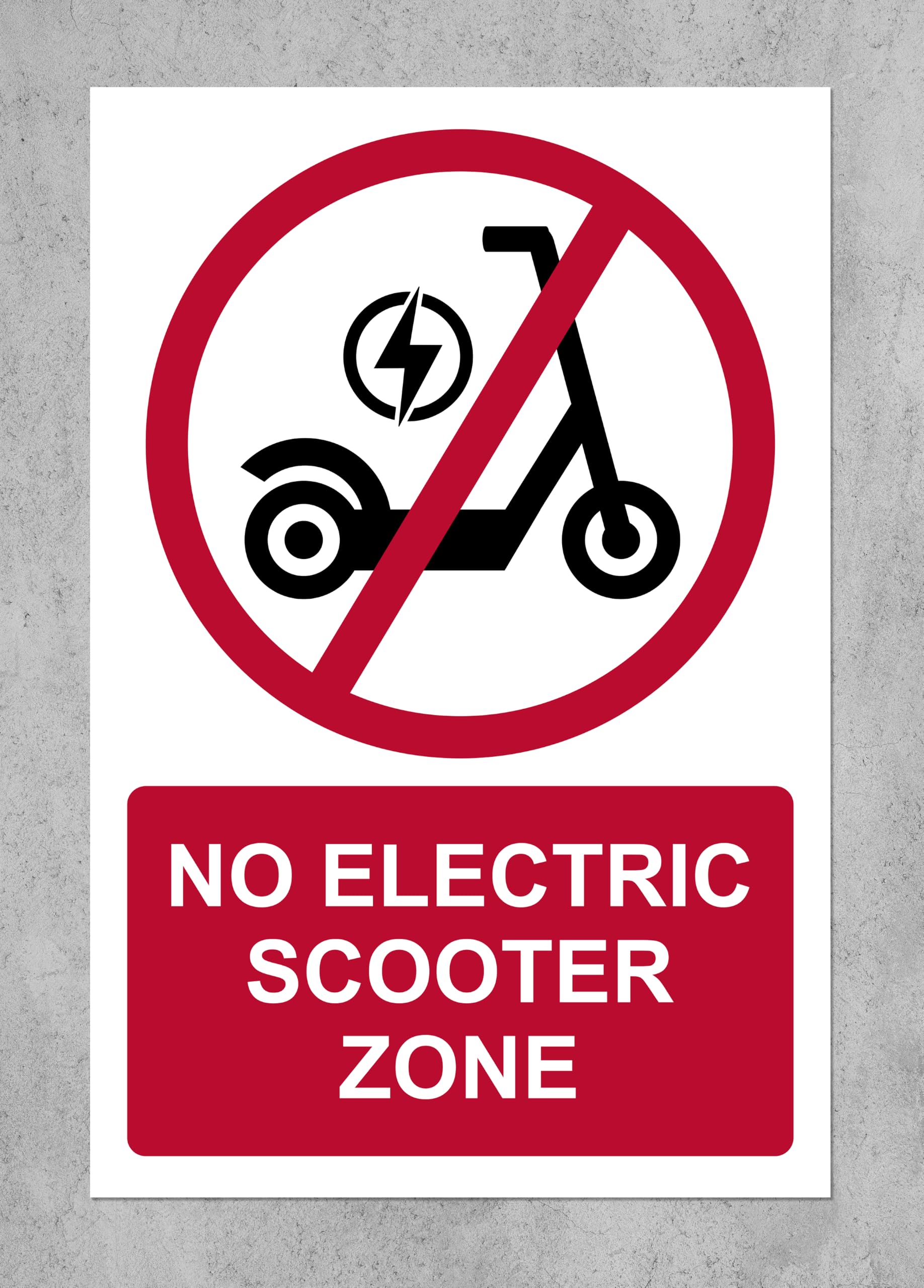 Kpcm Display Ltd No Electric Scooter Zone Safety Sign - Self Adhesive Sticker (200Mm X 150Mm)