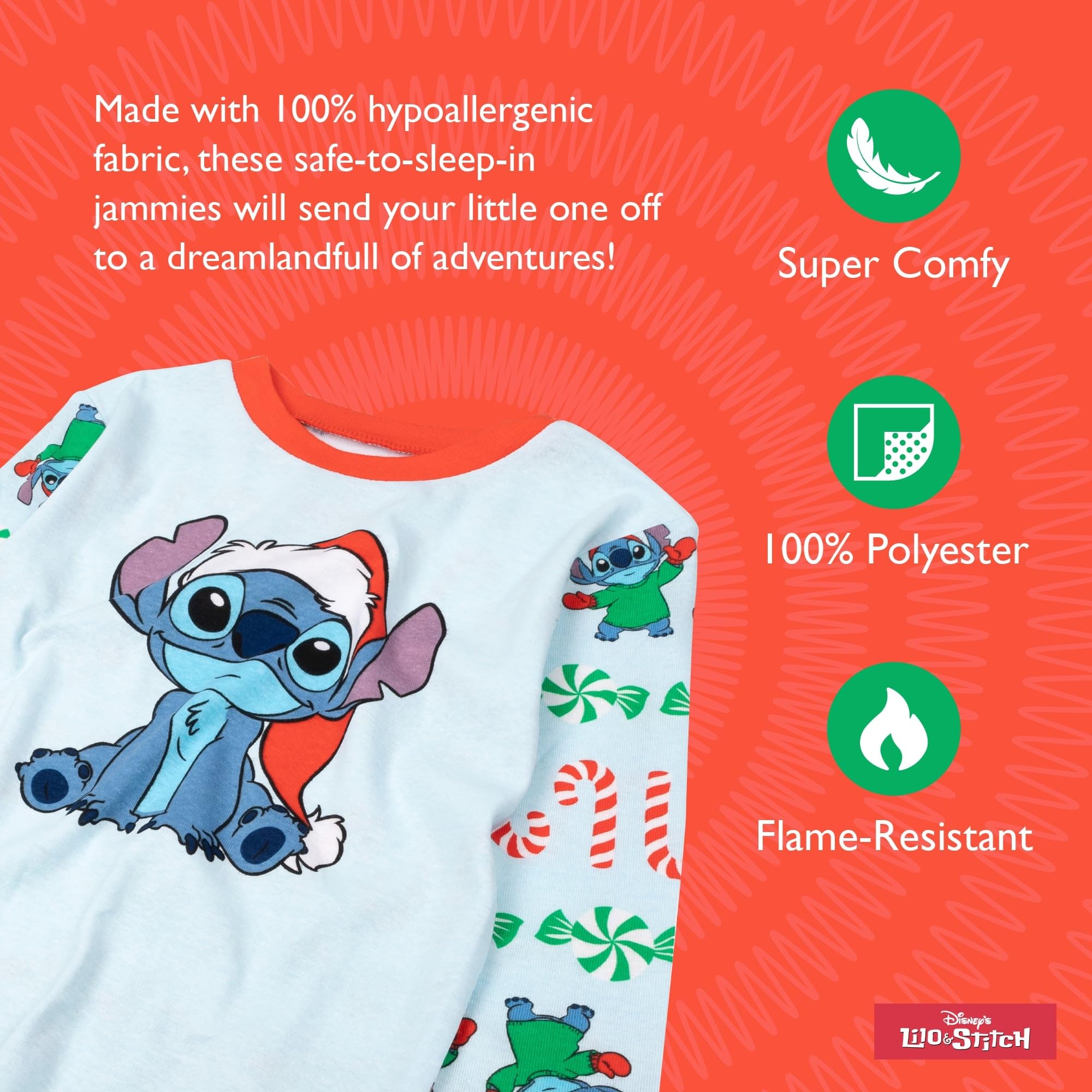 Disney 2-teiliges Pyjama-Set für Jungen, eng anliegend, Baumwolle, weich und niedlich für Kinder