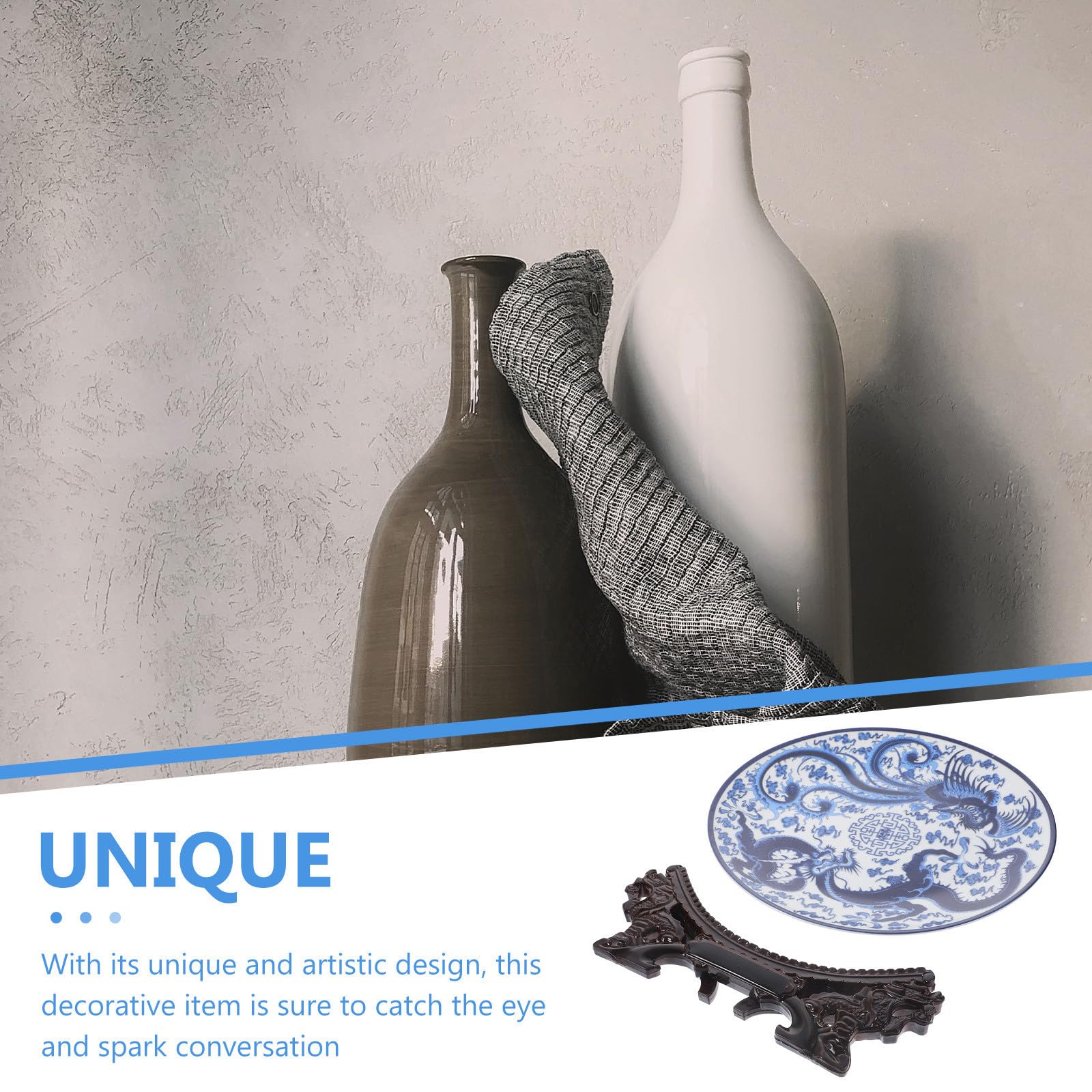 Plato Decorativo de Porcelana Azul y White, Cerámica, Estilo Chino