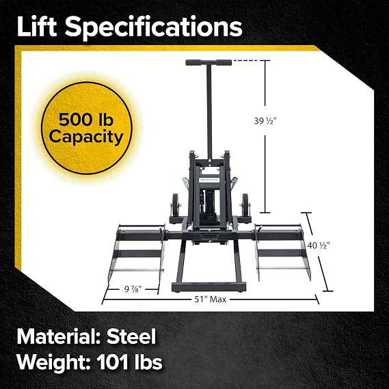 Zero Turn Lawn Mower Lift, Jack, 550 lb. Capacity, 27 H, Guardian