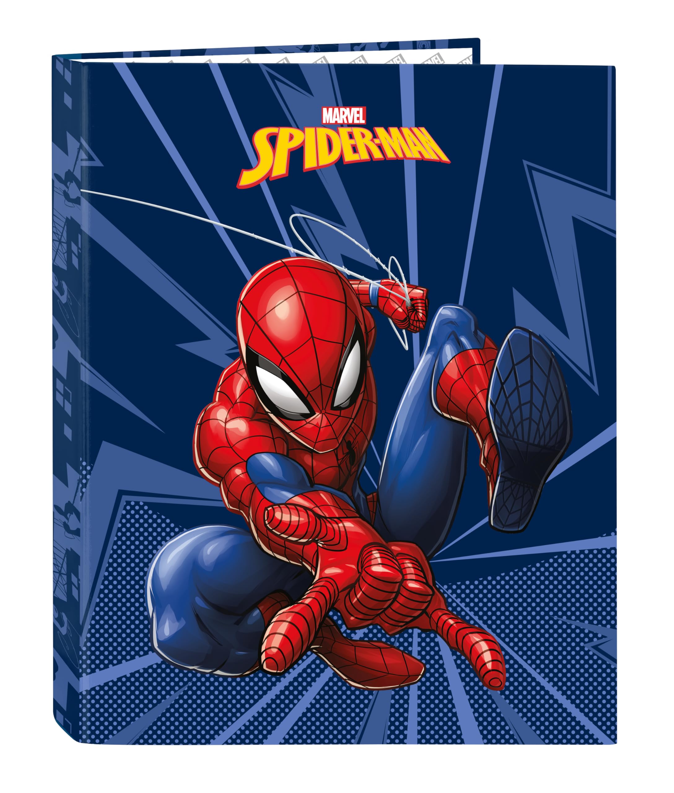 Spiderman – Folder with 4 Rings, Ideal for Children of Different Ages, Comfortable and Versatile, Quality and Resistance, 26.5 x 33 cm