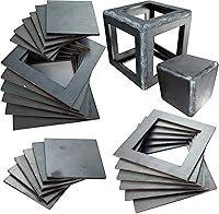 TAFEIDAWoodStove 24-Pc A36 Steel Welding Practice Kit: 11 Gauge 2-Inch Square Coupons, Laser-Cut Mill Scale Free for Beginner Welders