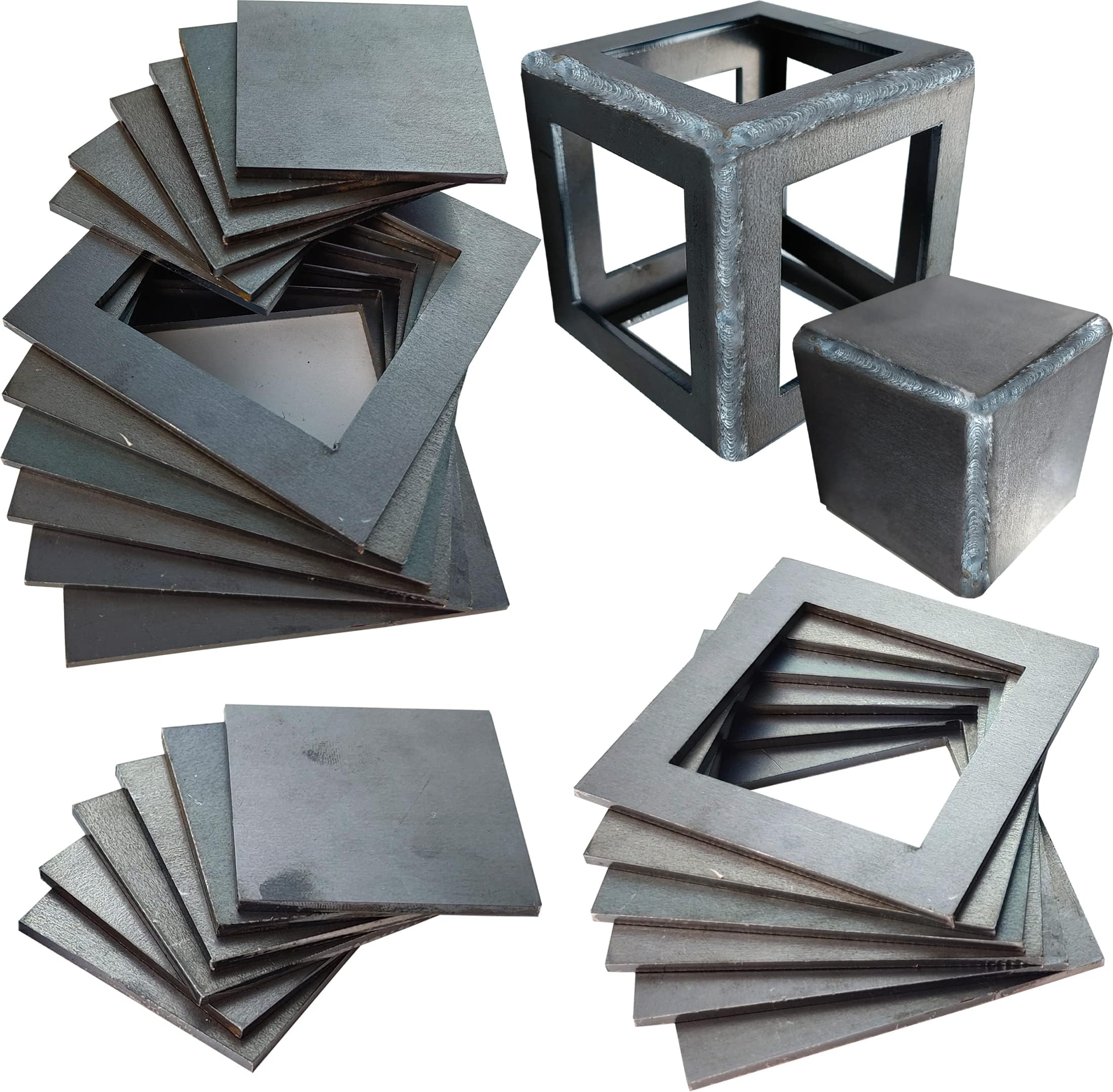 Welding Practice Kit, 24 PCS Premium Welding Coupons, 11 Gauge 3&2 Inch Square Steel Welding Plate for Novice at Welding. A36 Steel Plate Welding Practice Kit.