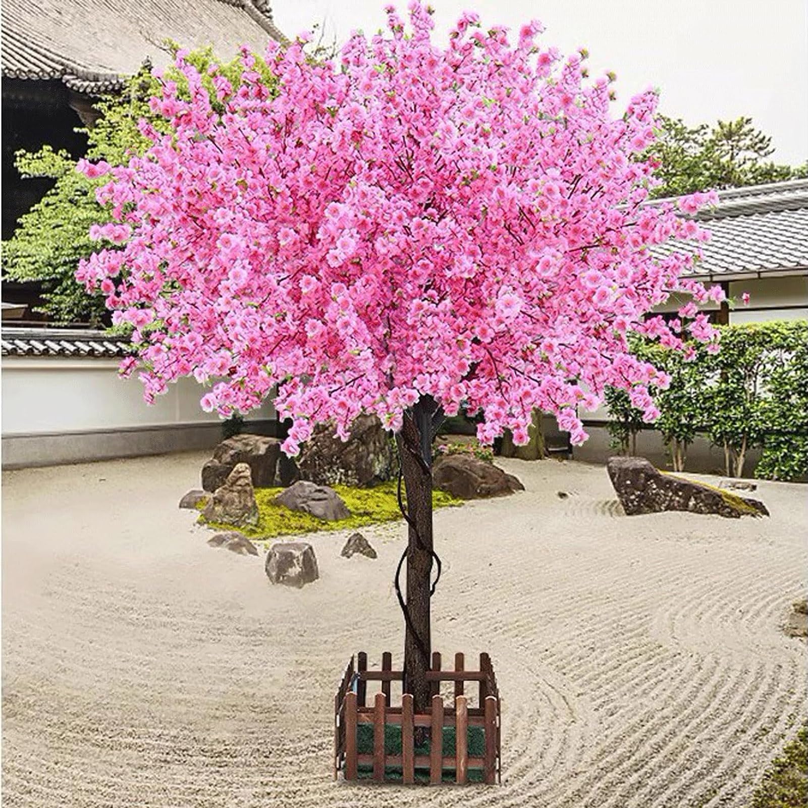 Faux cerisier japonais rose pour creer un decor de mariage et jardin zen