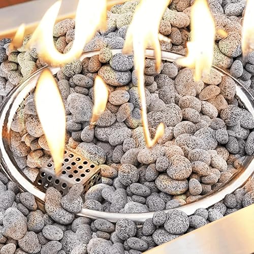 Miniatura 3 de Grisun Piedras de lava gris para pozo de ajuste, piedras de lava templadas naturales seguras de 1-3 pulgadas para chimenea, paisajismo, plantas en