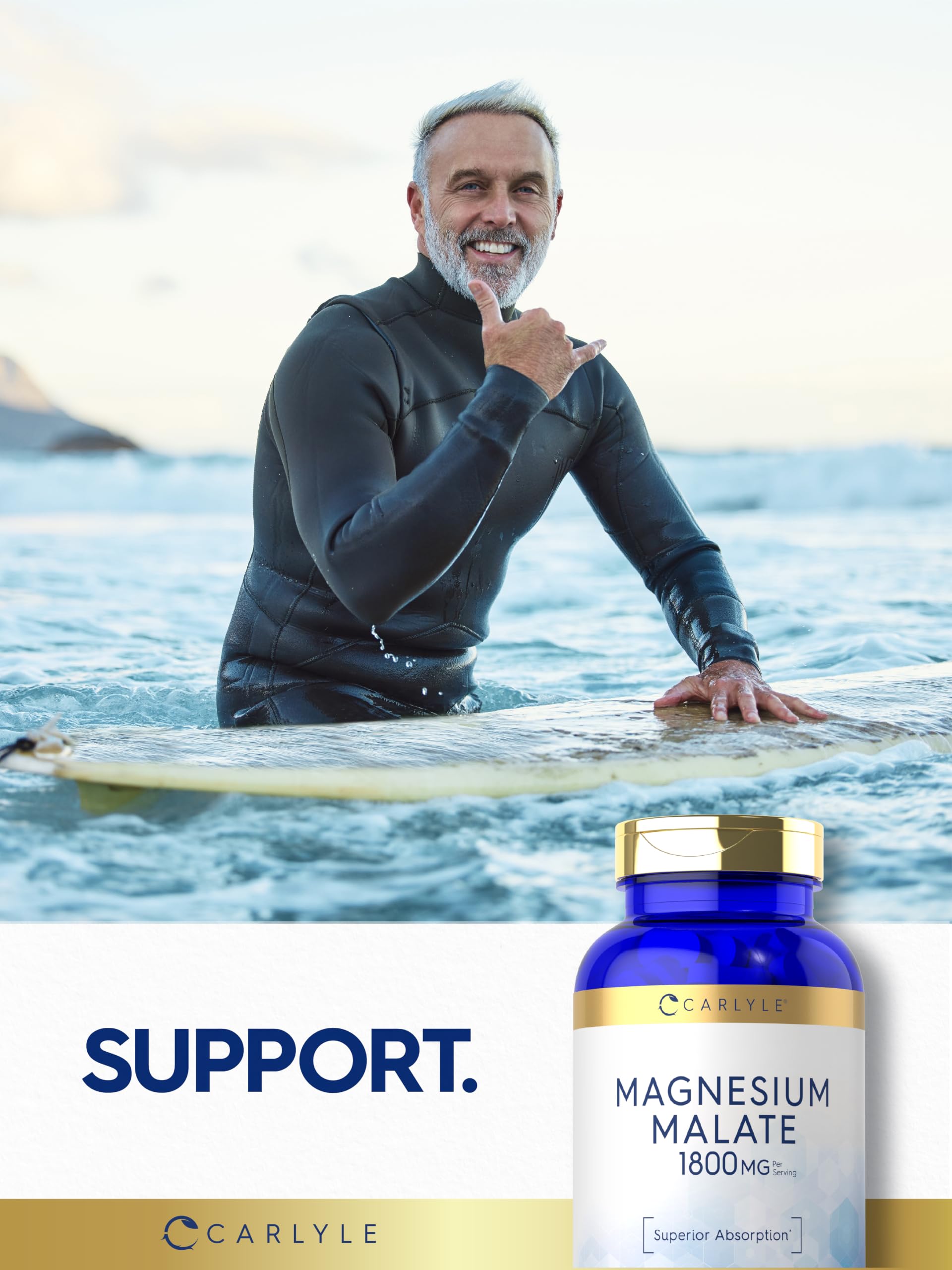 CPG Health Care Mg On ブレスレット ブルー×ゴールド Amazon.com: Carlyle Magnesium Malate | 1800mg | 420 Caplets