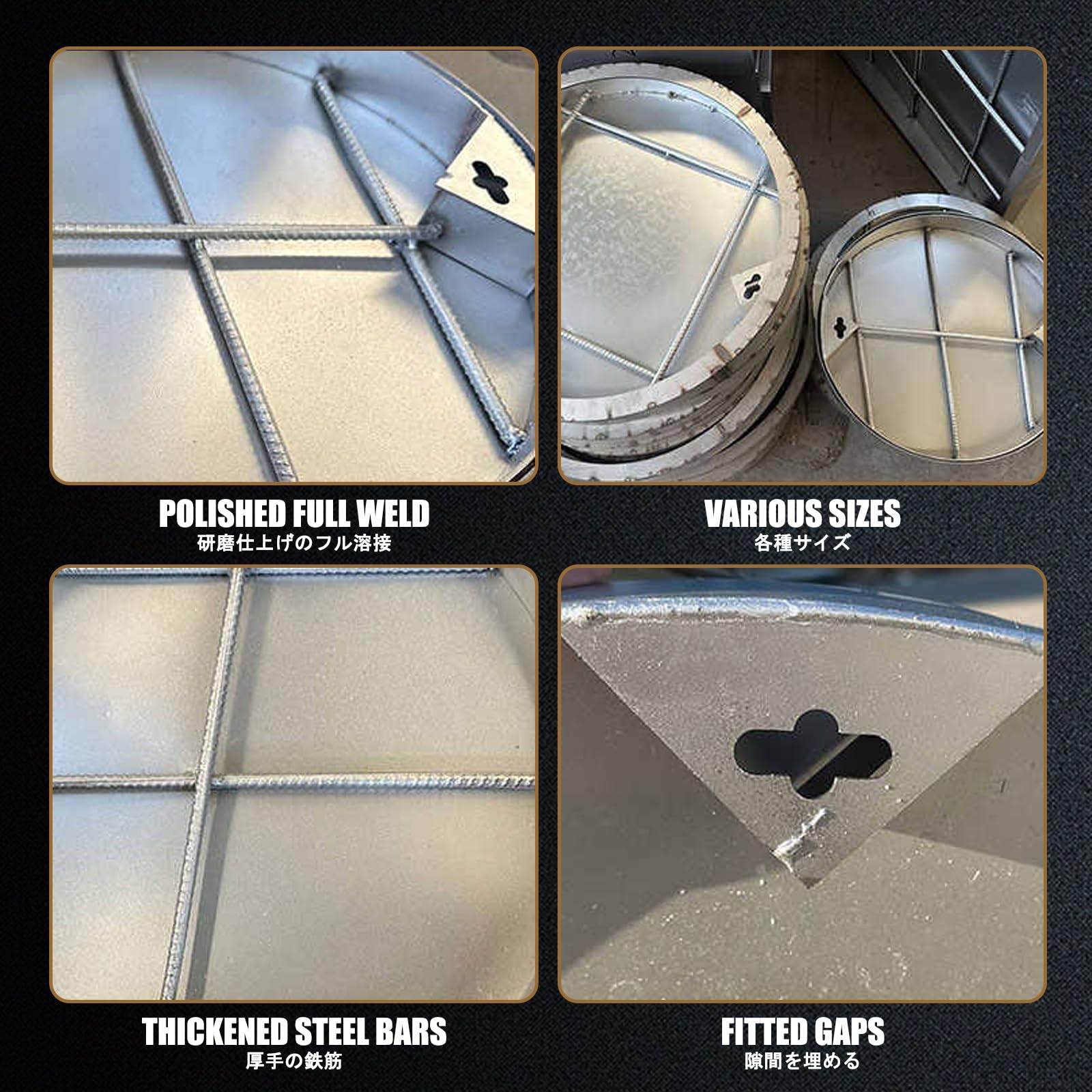 Coperchio incassato sigillato per pozzetto, Chiusino e telaio quadrato in acciaio inox 304 da 30x30 a 80x80 cm(30 * 30 * 5cm/11.8 * 11.8 * 2in)