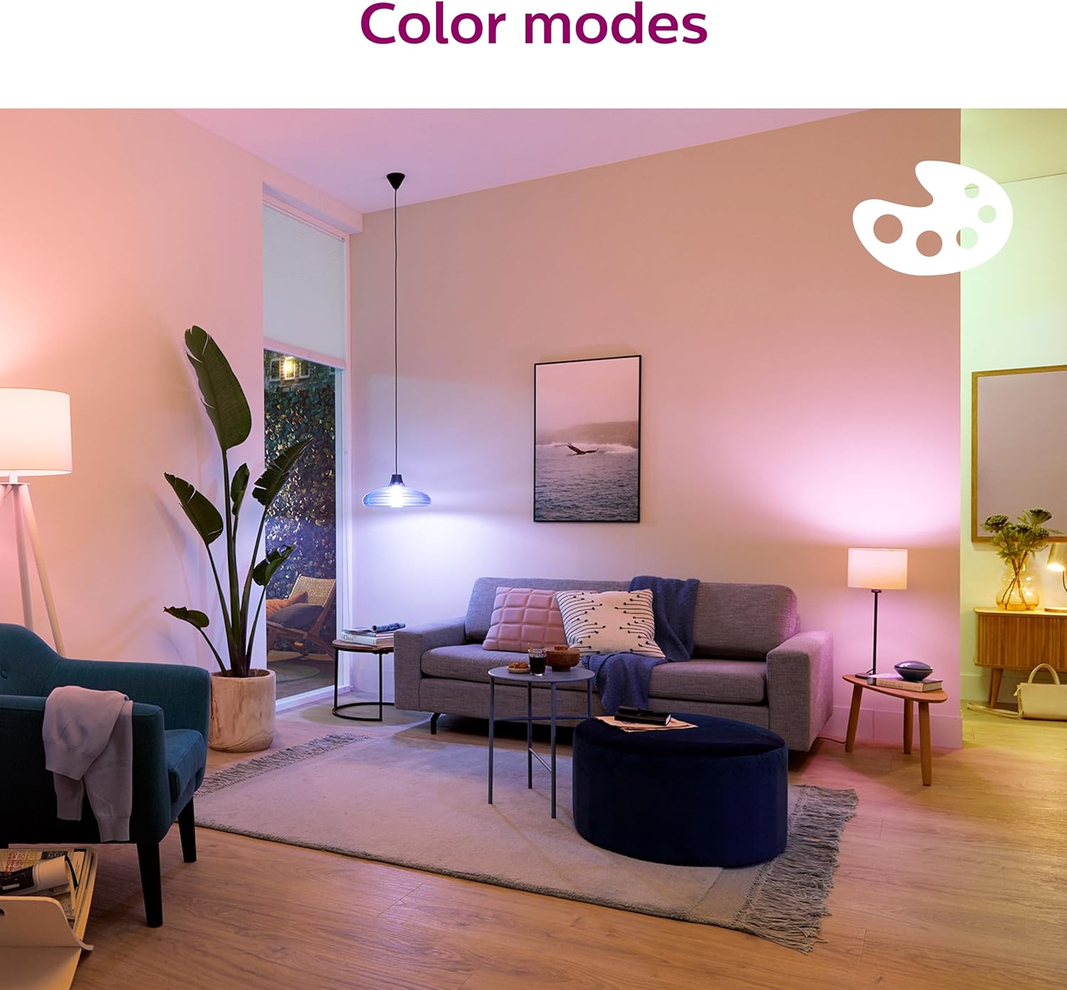 Philips Smart Retrofit Recessed Downlight 4-Pack, 50W Equivalent, 4-Inch LED Color Changing Lights, Powered by WiZ Connected - Image 5