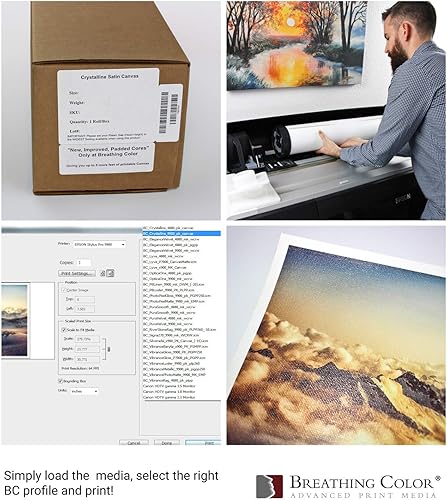 Miniatura 3 de Crystalline Satin21mil, 440gm, Bright White, poly-cotton Inyección de tinta lona, Blanco brillante