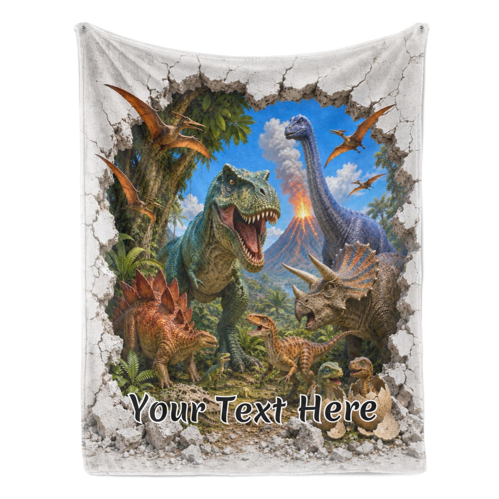 Couverture dinosaure 3D en flanelle haut de gamme, un plaid personnalisé d'un confort absolu
