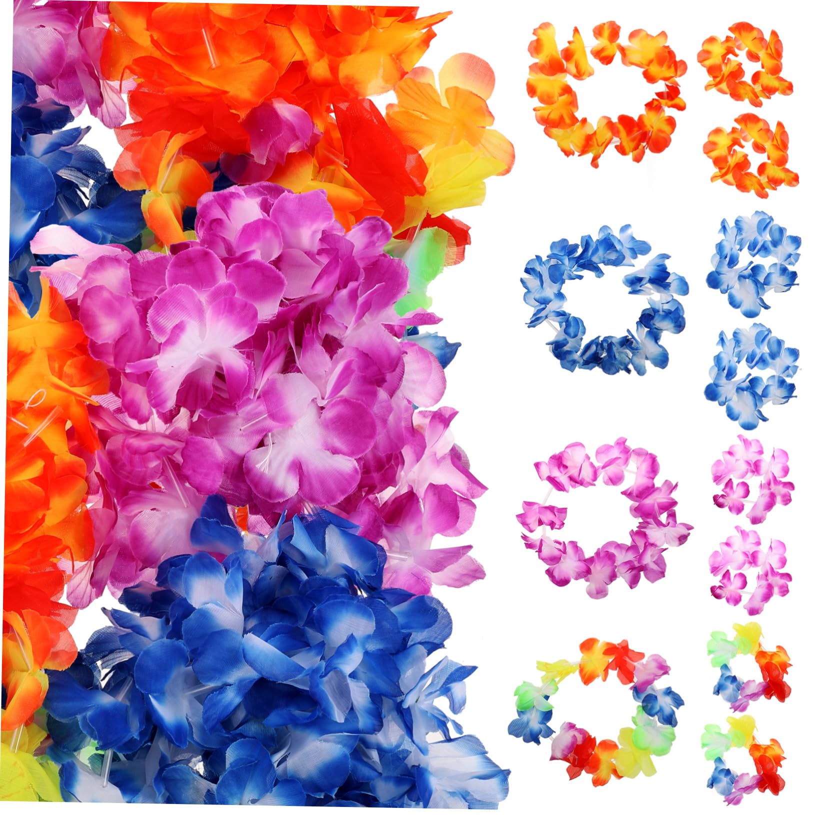 STOBAZA 2sätze Hawaii Party Blumenkranz Teiliges Dekorationskit Mit Bunten Halsketten Armbändern Und Stirnbändern Für Tropische Aloha-mottopartys Und Festlichkeiten