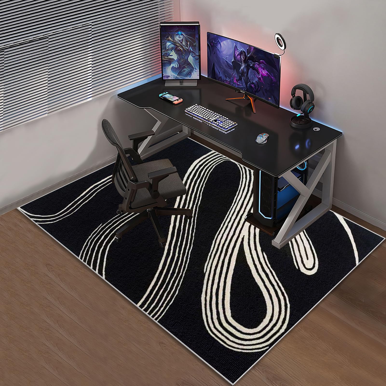 Bodenschutzmatte Bürostuhl Verschiedene Größen Bürostuhl Unterlage geeignet für Parkett Laminat Teppich Fliesen Hartböden Rechteckig Non Slip Gaming Schreibtischstuhl Schutz Matte 180 x 200 cm