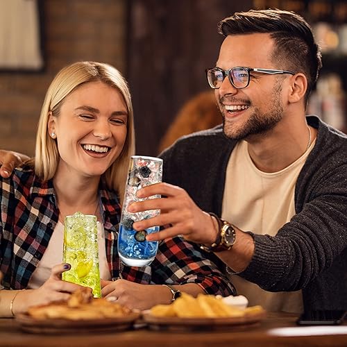 Miniatura 8 de NutriChef Juego de 2 copas de champán sin tallo, copas de cristal de 6.4 pulgadas de alto con base gruesa y pesada, flauta de vino Prosecco, vaso