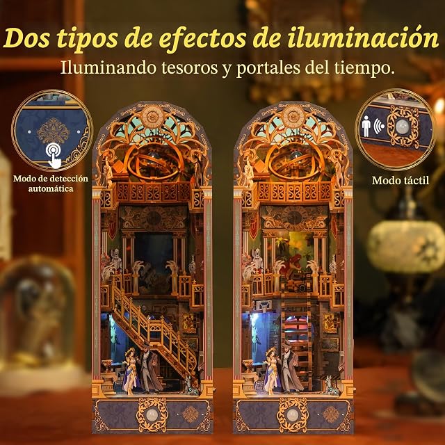 Foto 3 de 8 de Tonecheer Kit DIY Book Nook Puzzle 3D de Madera con Cubierta contra Polvo y Luz LED