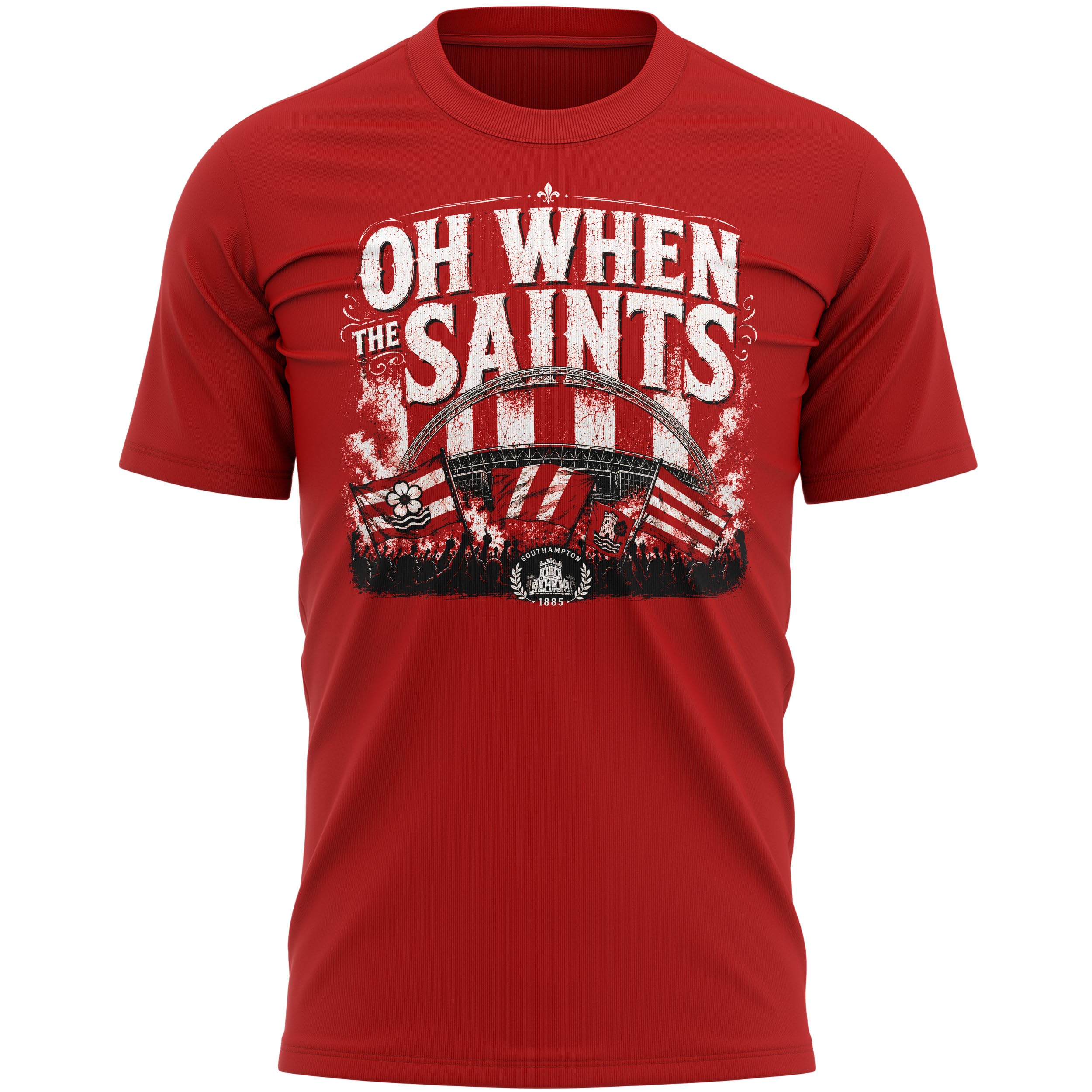 Southampton 1885 Mens T Shirt - Oh What Saints Promo Design - Football Tshirt Fan Tee Supporter, 3XL, Red