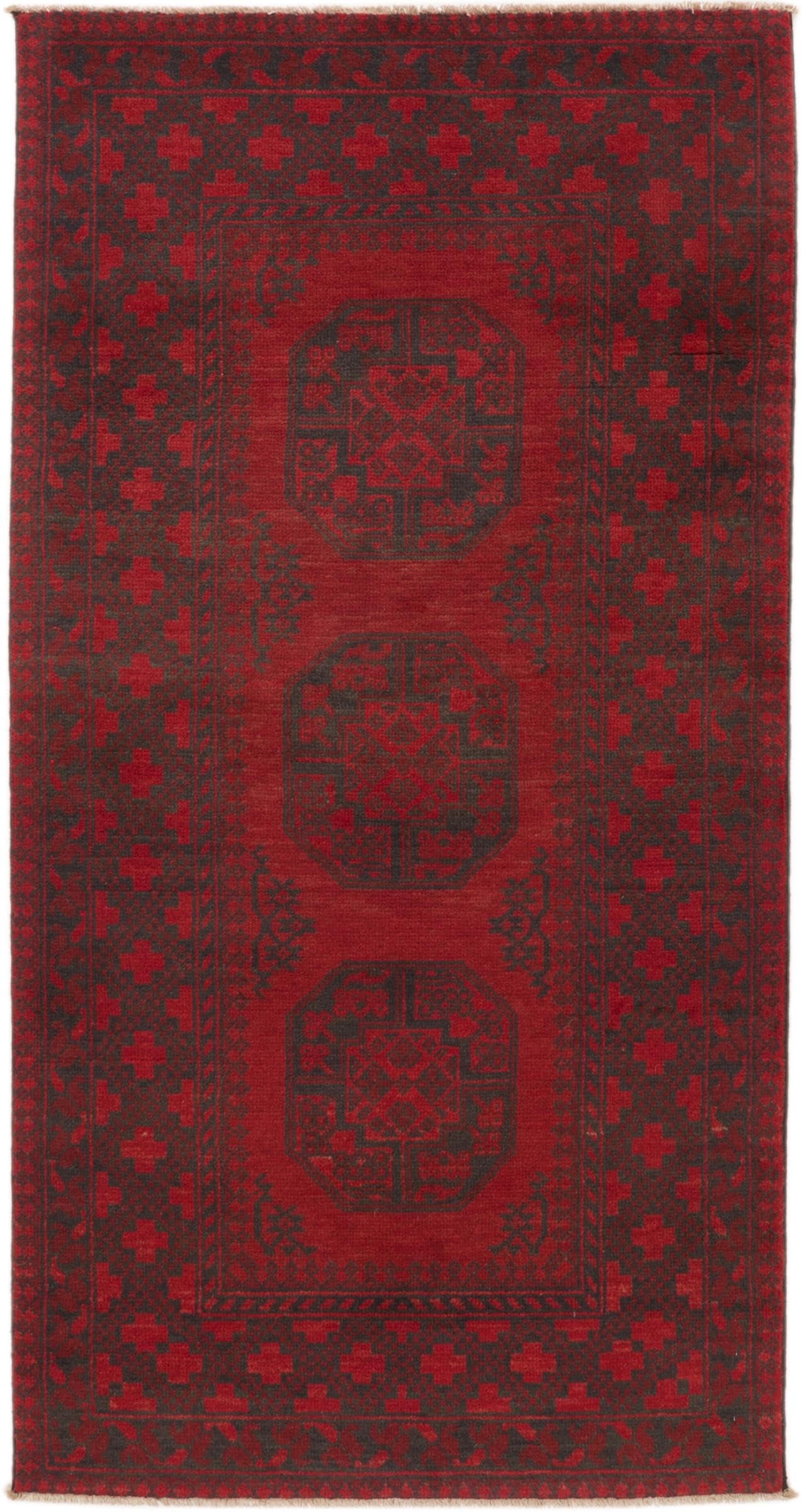 Tapis d'Orient fait main Afghan Akhche tapis laine couloir 100x195