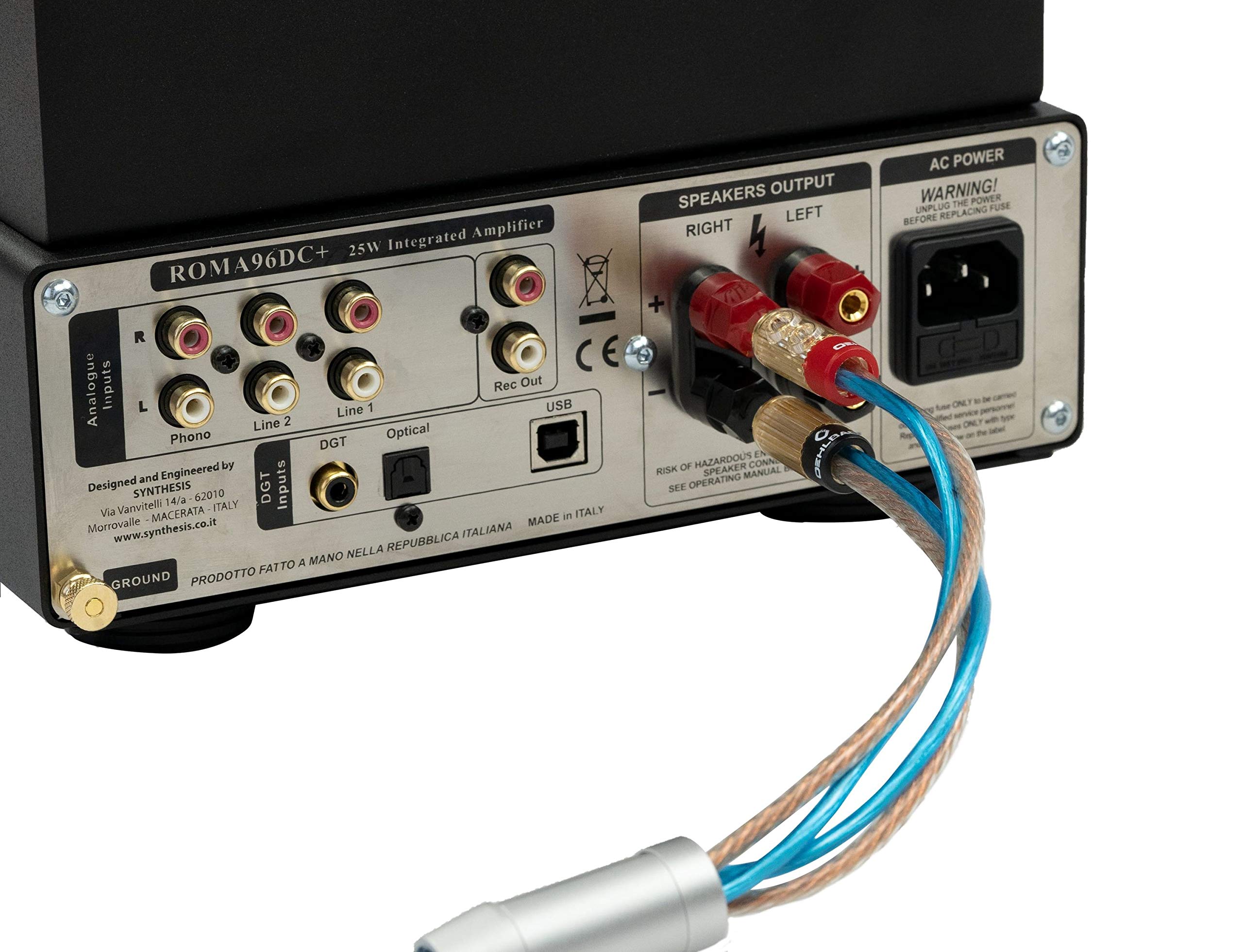 Oehlbach Bi Tech 4.4 300 - zestaw kabli głośnikowych Bi-Amping posrebrzany 2 x 2,5/2 x 4,0 mm² ze złączem końcówki kablowej - 2 x 3 m - niebieski/miedziany