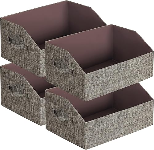 Miniatura 9 de Contenedores organizadores de armario, contenedores de almacenamiento de tela, caja de almacenamiento plegable, cestas de estante, contenedor de