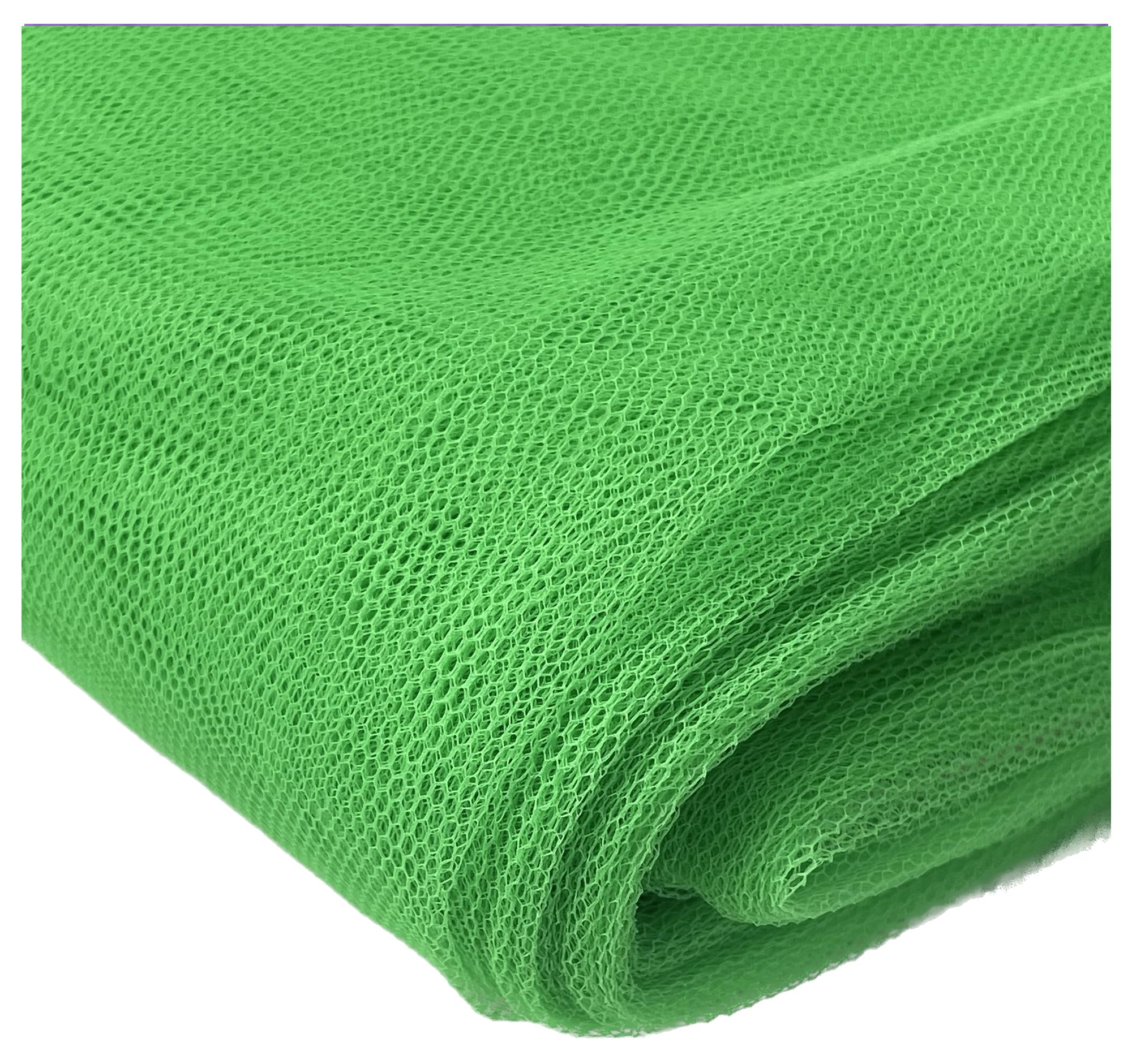 Sheer Dress Net Mesh Fabric Tutu Tulle Mesh Dancewear Stiff Flare Free Nylon Wedding Bridal Veil Material 150cm Wide (500 x 150cm / 197" x 60", Kelly Green)