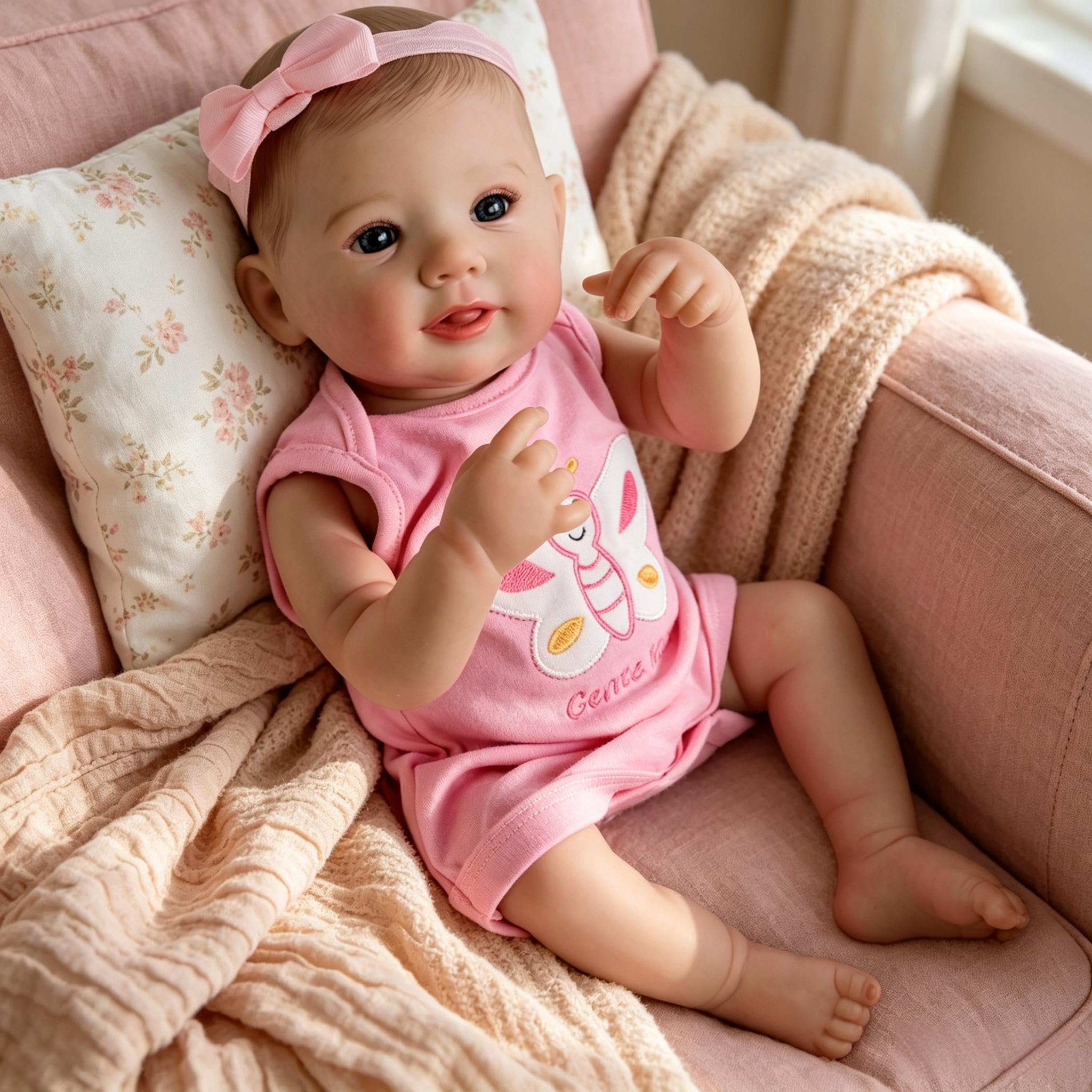RXDOLL Reborn Baby Dolls silikonowe lalki na całe ciało, winylowe, 45 cm, anatomicznie poprawne, realistyczne, dla noworodka, realistyczne, dla niemowląt, wodoodporna, zabawka, prezenty dla dzieci w