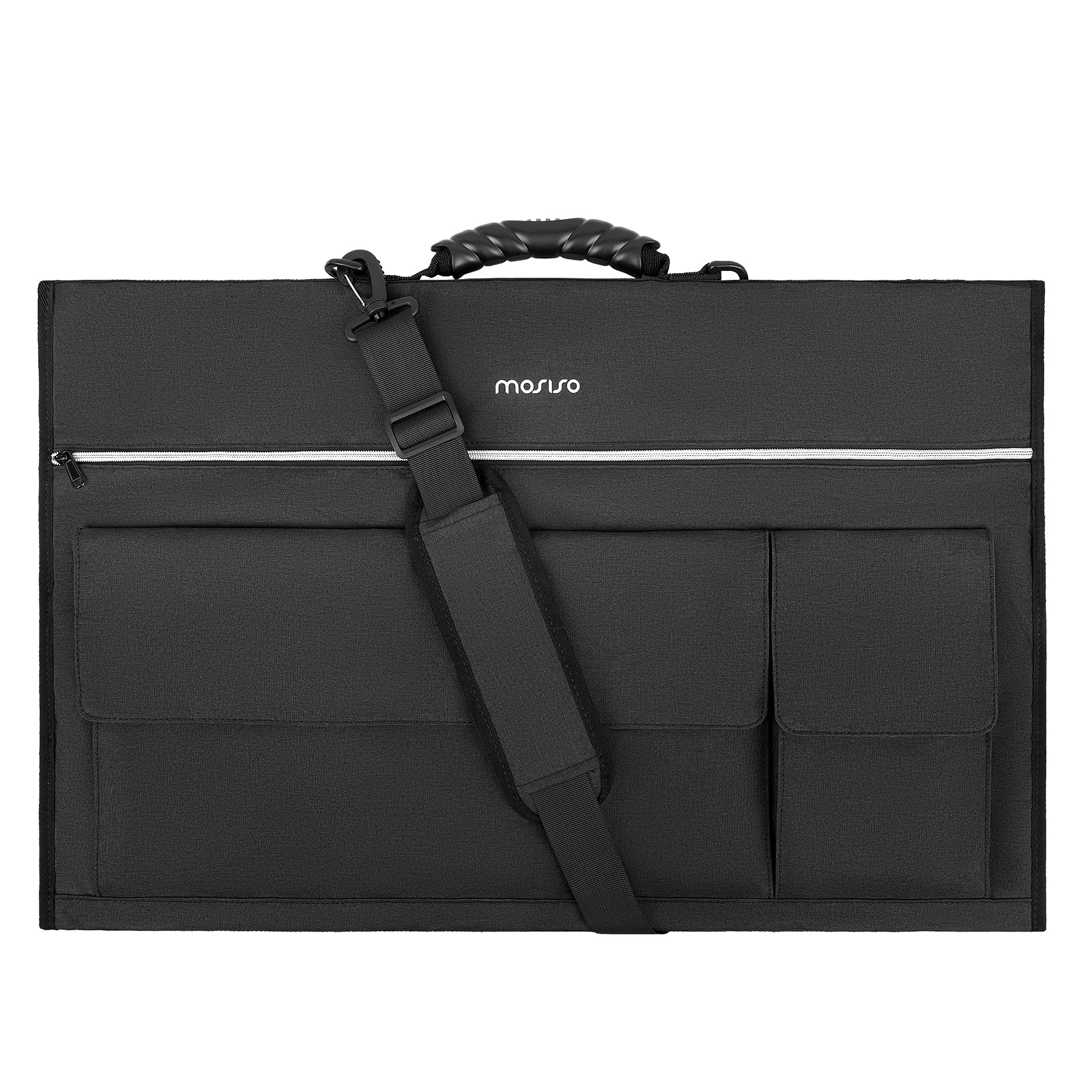 MOSISO Torba do noszenia na monitor, 24", wyściełana torba podróżna, pokrowiec ochronny na monitory komputerowe z regulowanym paskiem na ramię i 3 kieszeniami na monitory o przekątnej ekranu 24