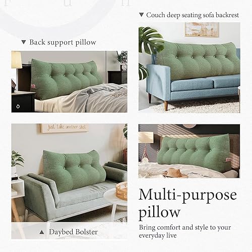 Miniatura 7 de Almohada de cabecera de cuña tamaño King, almohada grande para cama, almohada triangular de lectura, almohada de apoyo para la espalda para sentarse