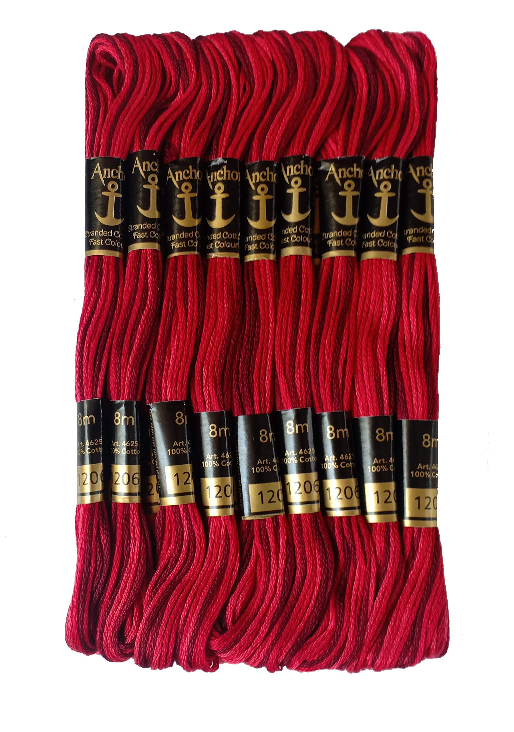 Anchor Embroidery Threads Cross Stitch/Long Stitch Cotton Threads,(Multicolor, 1206), Pack of 10-image-30