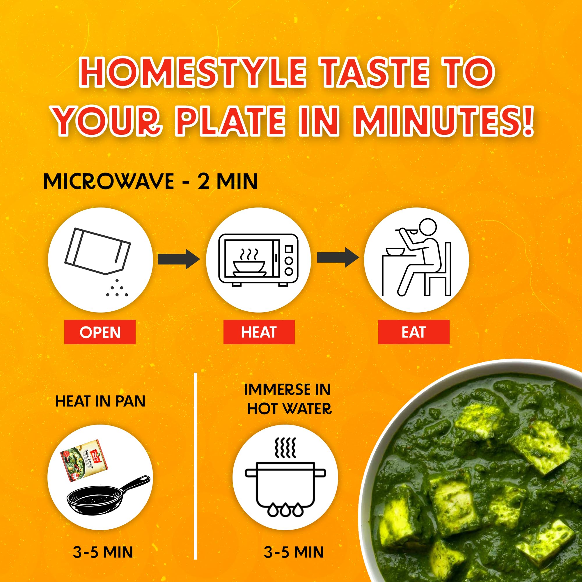 Chokhi Dhani Palak Paneer Ready to Eat 300g | Pure Veg Spinach & Paneer Curry | Heat & Serve Indian Meal | No Added Preservatives 2