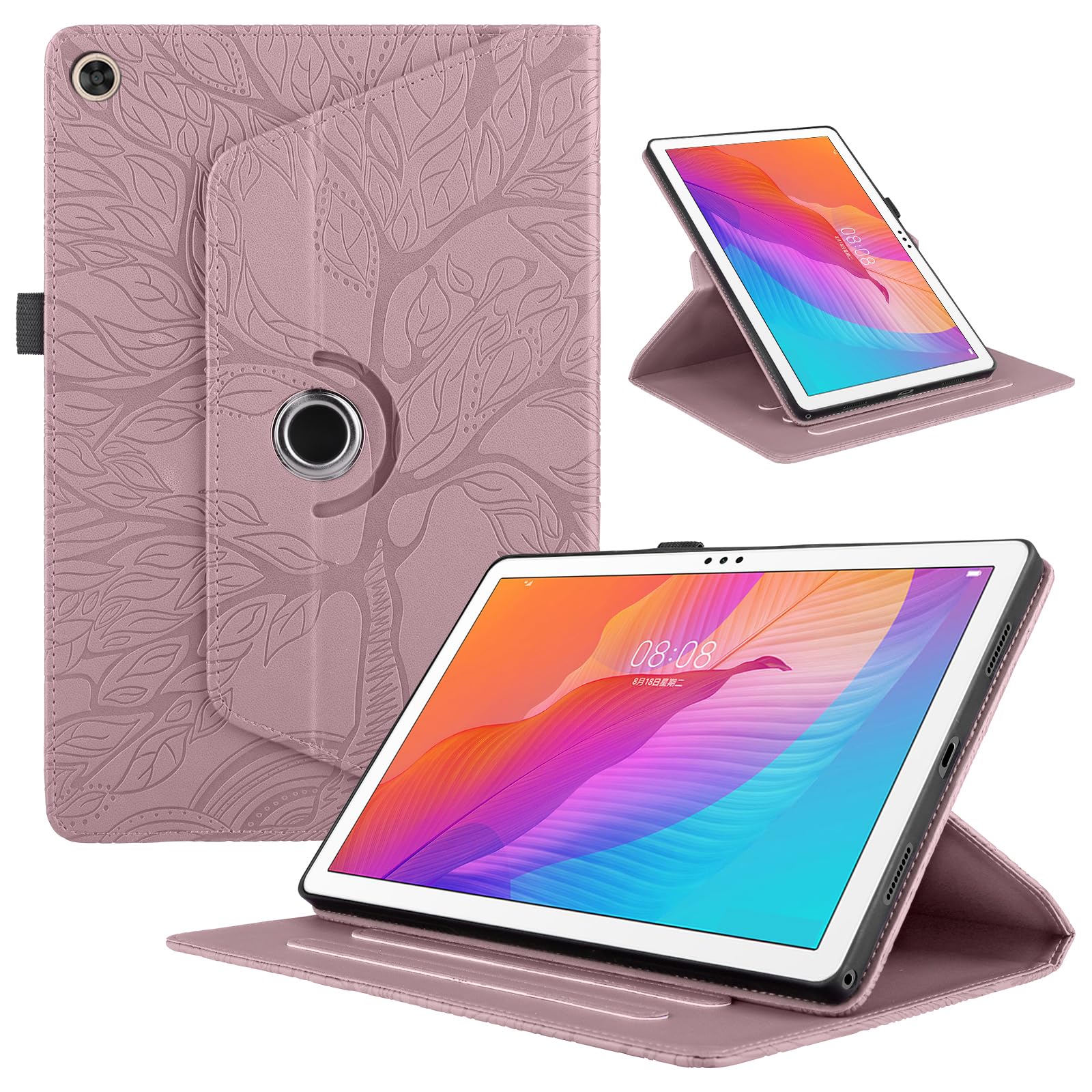 Funda para Samsung Galaxy Tab S9/ S8/ S7 11" (SM-X710/X700/T870) PU Cuero Tablets Protectora Cover 360°Carcasa Giratoria de ángulo Múltiple Stand Función Tablets Funda,Rojo Árboles — view 165