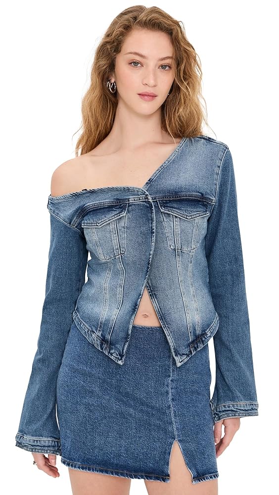 Amazon.com: Indigo771 Asymmetric Denim Shirt by good