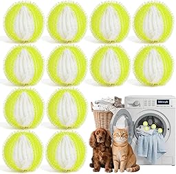 Boule Anti Poils Machine a Laver 12 Pièces, Attrape Poils Machine a Laver, Anti Poil Machine à Laver réutilisable, Attrape Poil Machine a Laver pour vêtements, Linge et literie