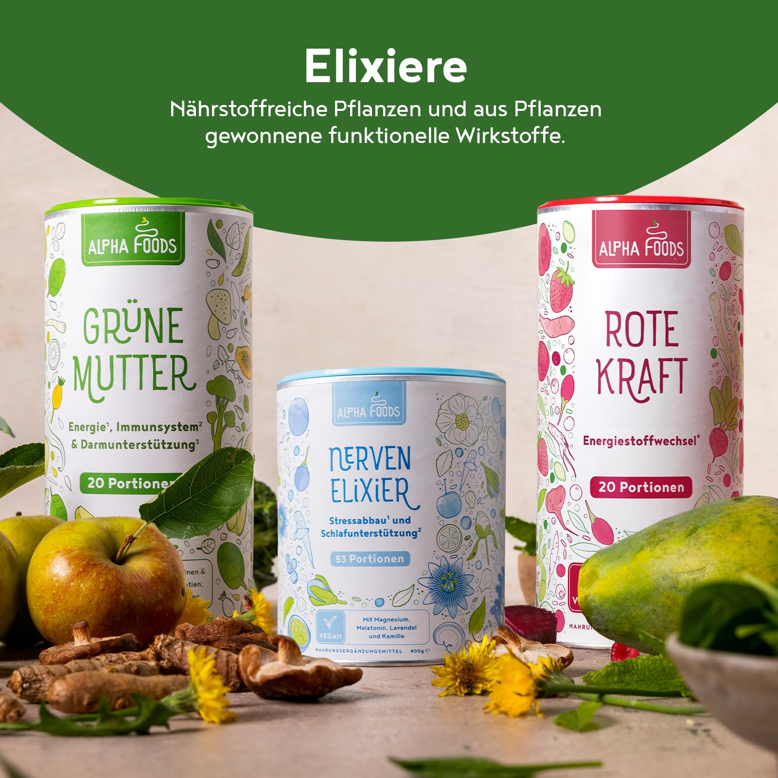 Leber Komplex Elixier 2.0 | 300g Vegan Pulver | Leberkur mit Weizengras, Spirulina, Cholin, Gerstengras, Brennnessel, Mariendistel, Löwenzahn, Chlorella | Alpha Foods