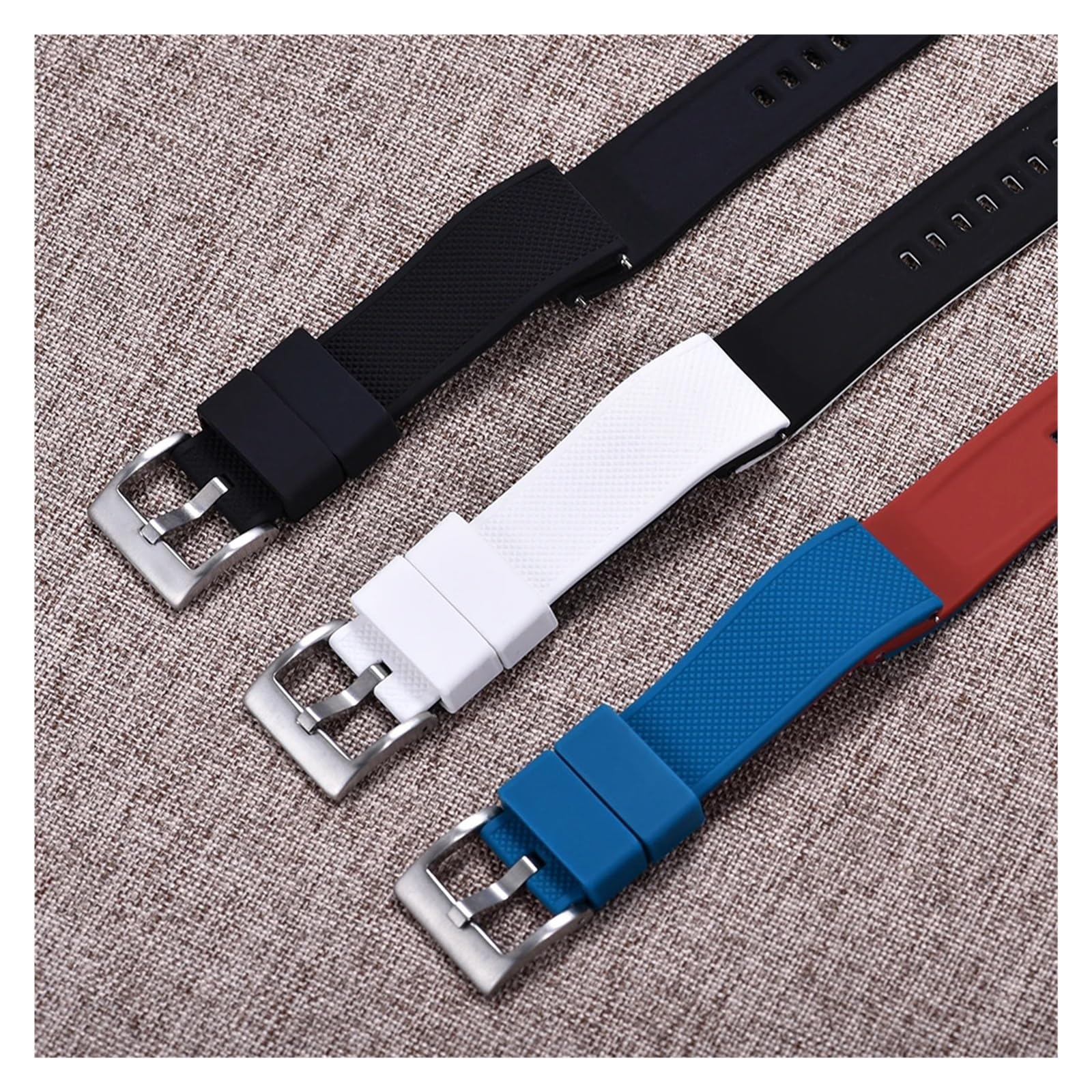 Cinturino per orologio in silicone colorato a doppio strato | Cinturino in silicone blu a sgancio rapido premium, vestibilità precisa (blu)