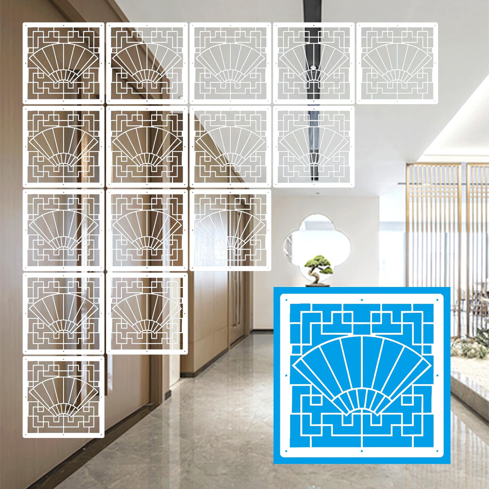 Cloison élégante pour une maison moderne | Panneaux de séparation suspendus blancs x95