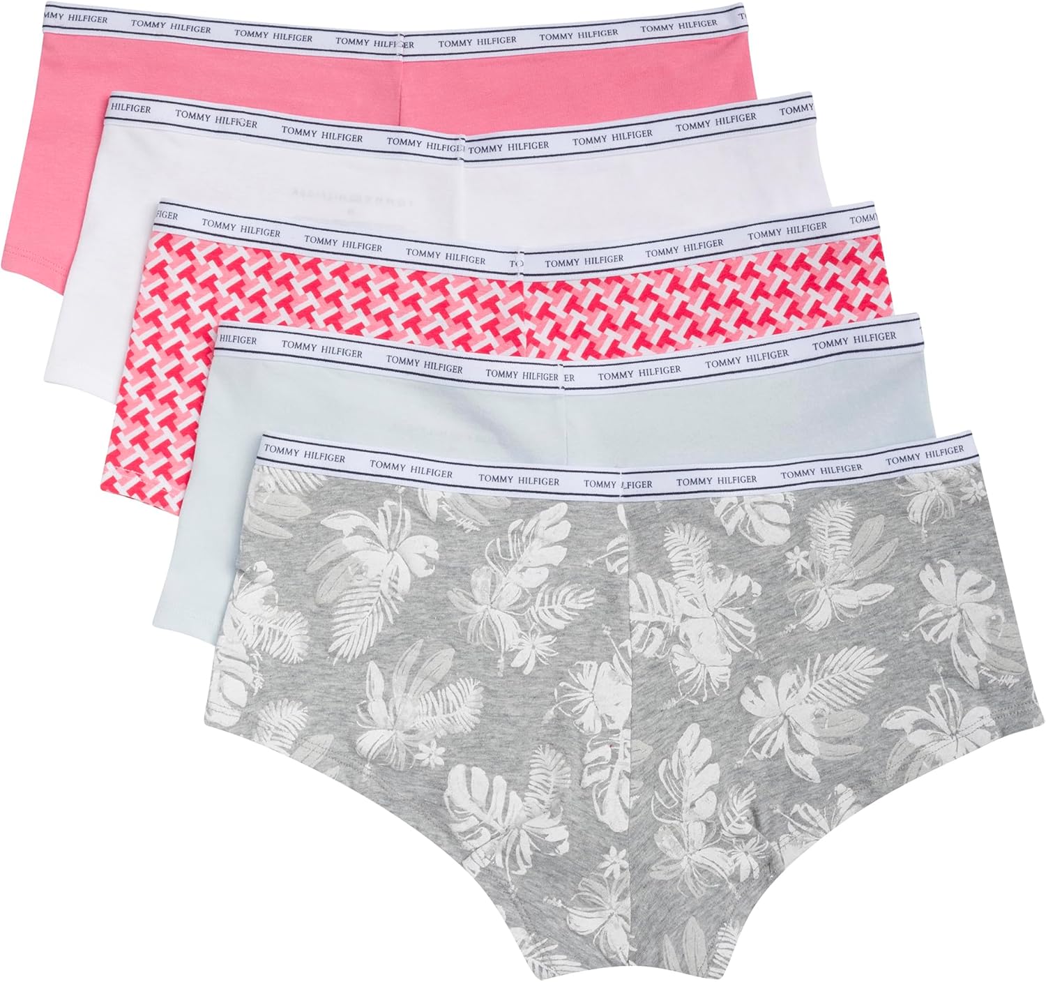 Tommy Hilfiger womens Classic Cotton Logoband Boyshort 5 Pack - Image 6