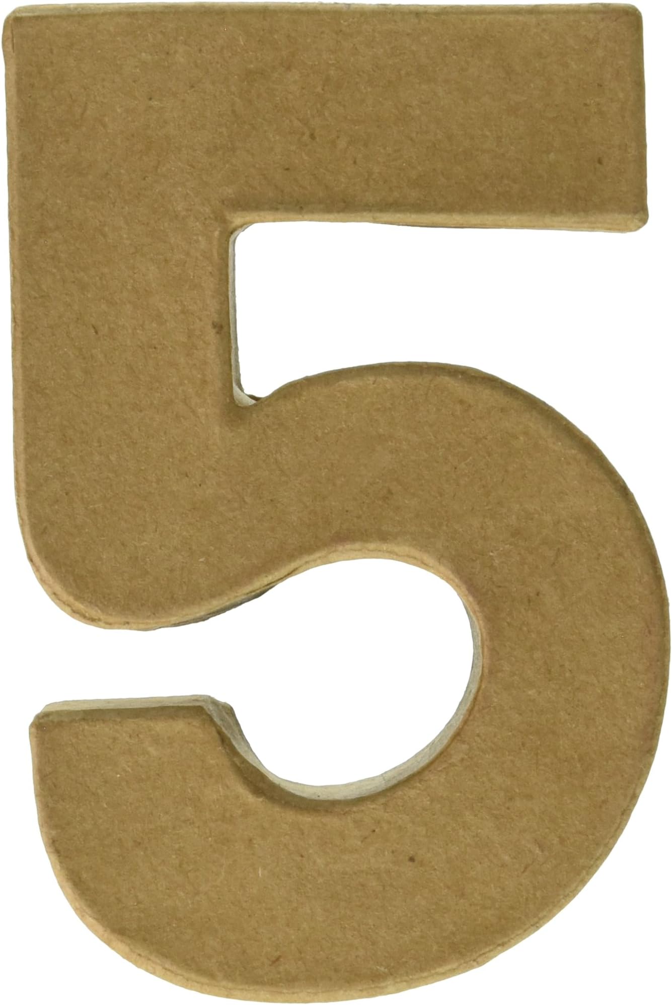Craft Ped Paper CPLBV0469.5 Mache 4" Number 5 Kraft, 4
