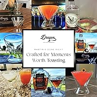 Vista 7 de Dragon Glassware Vasos de Martini sin tallo, juego de 2 vasos transparentes de 7 onzas, juego de vasos de cóctel con aislamiento de doble pared