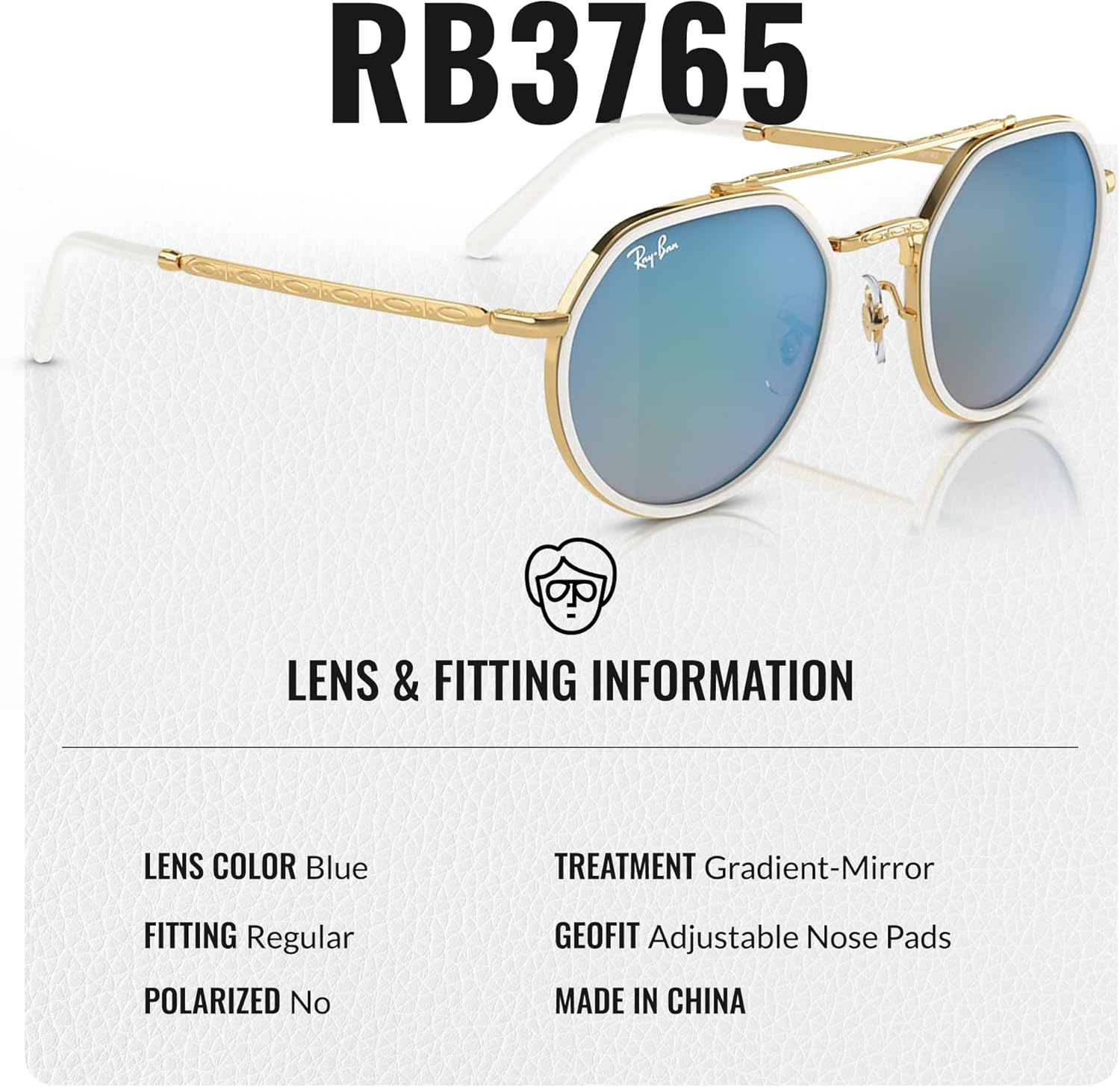 Ray-Ban RB3765 Square-Round Shaped Sunglasses for Men & Women with Official RAYBAN Eyewear Kit - Image 4