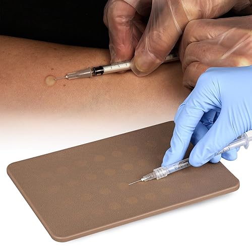 Miniatura 5 de Almohadillas de entrenamiento de inyección intradérmica, piel oscura con 64 puntos de inyección, almohadilla de práctica de inyección para