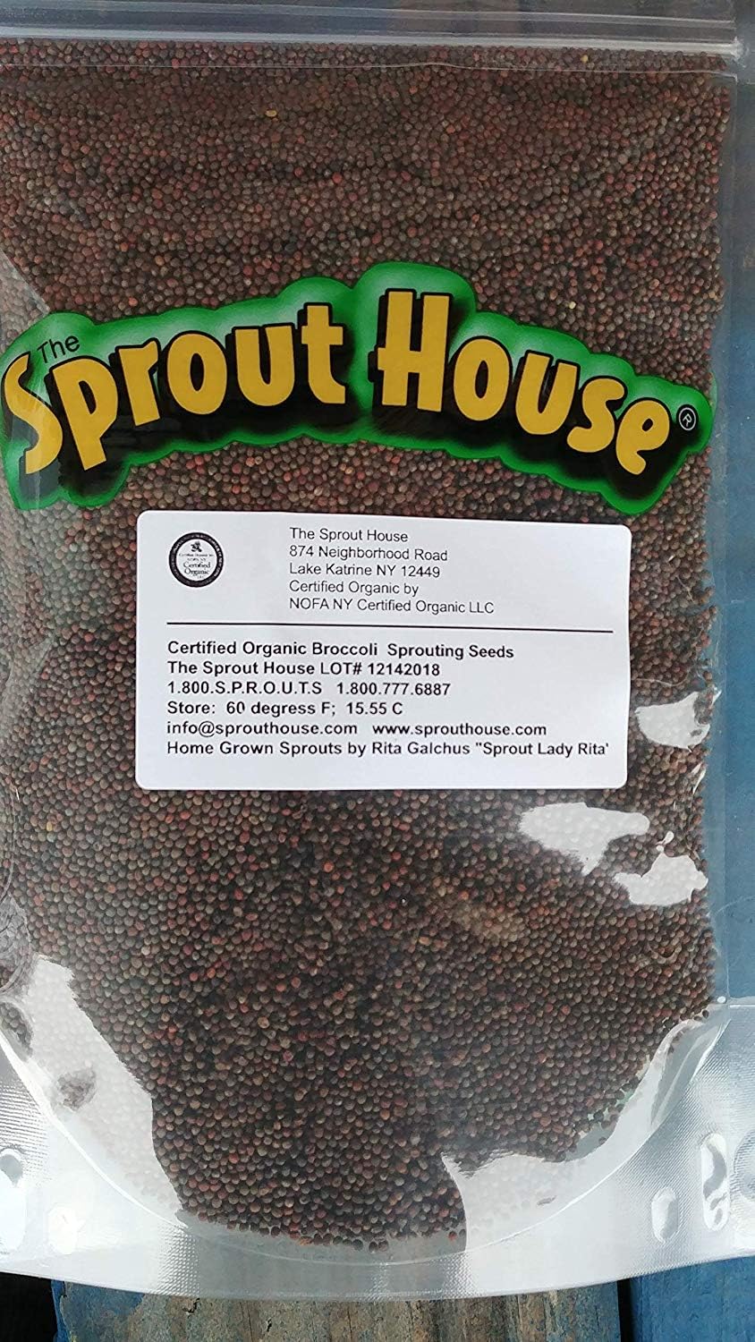 Certified Organic Non-GMO Sprouting Seeds Broccoli 1 Pound