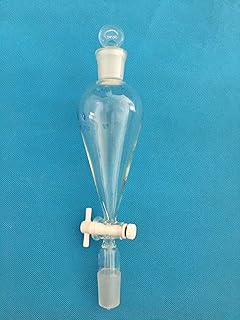 125ml Glass Conical Separatory Funnel, with Two 24/29 Joint and PTFE Stopcock