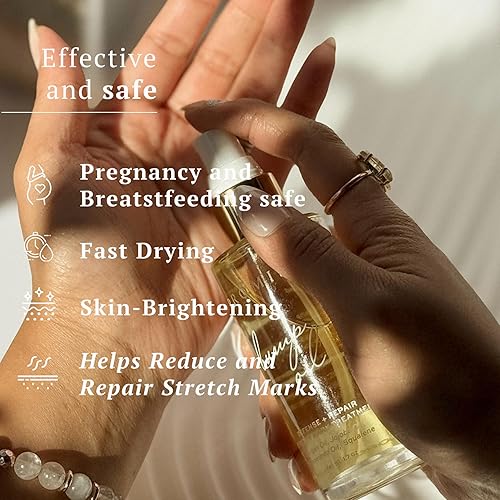 Miniatura 2 de Promise - Aceite de prevención de estrías, defensa + reparación, cuidado de la piel limpio para el embarazo, no tóxico, aceite de vientre para