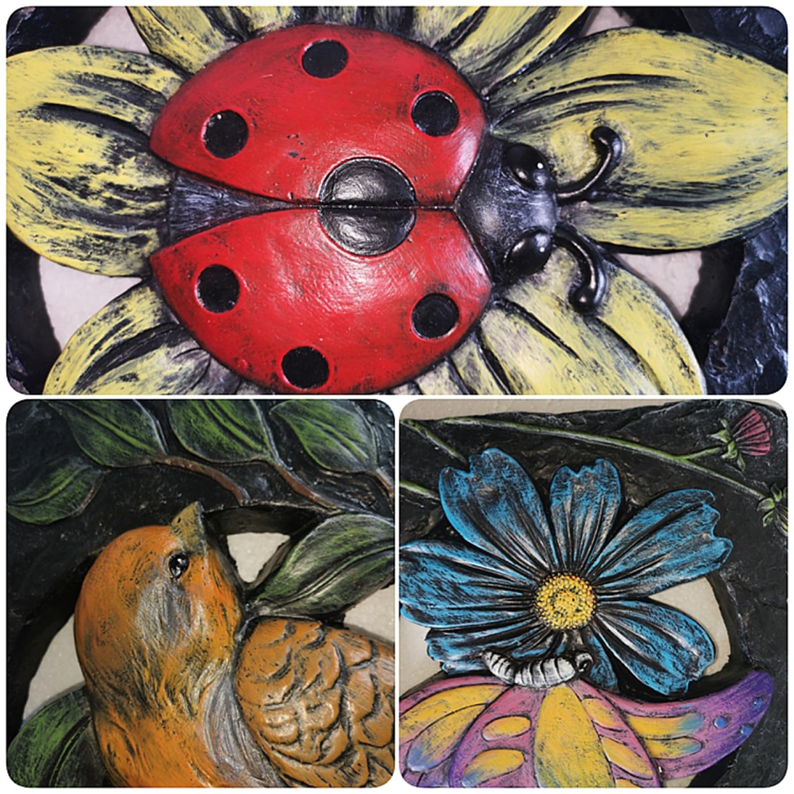 Kamienie ogrodowe ze wzorem motyli i chrząszczy ptaków, przestrzenne, puste ścieżki, dekoracje krajobrazowe(Butterfly)