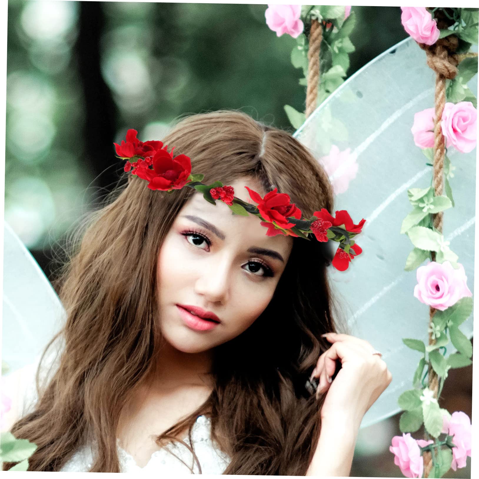 VALICLUD 12stücke Blumenkranz Haarschmuck Teilig Für Bräute Elegantes Stirnband Mit Lebhaften Blumen Für Hochzeiten Und Fotoshootings