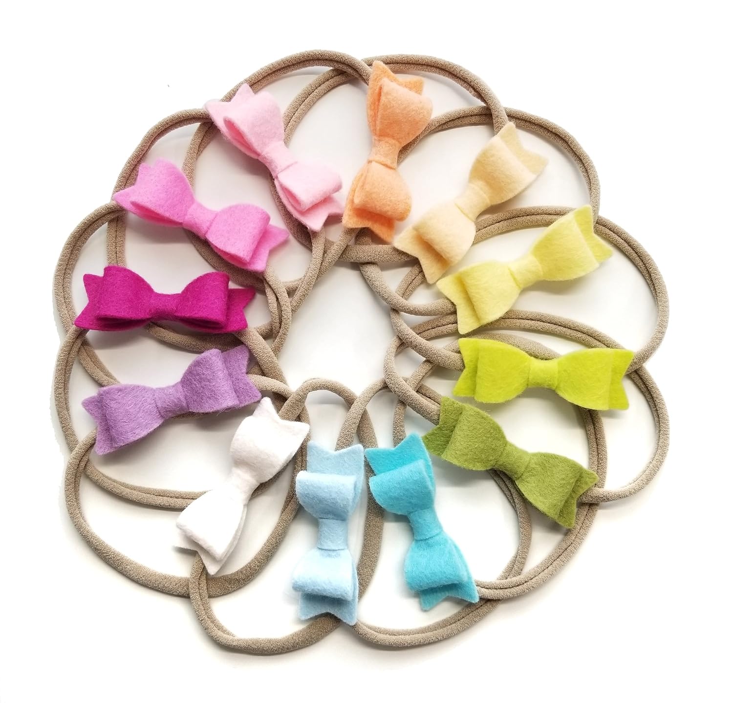 Baby bows and headbands - Newborn to toddler - Rainbow colors
