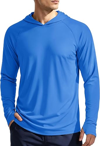 KEFITEVD Mens Sun Hoodie Long Sleeve Fishing UPF 50+ SPF Quick Dry Shirts
