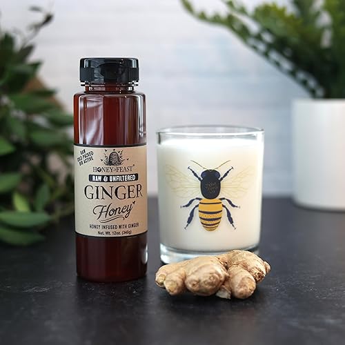 Miniatura 10 de HONEY FEAST - Miel de bourbon cruda  12 onzas  Sin filtrar y pura  Envasado en frío y vertido a mano en Florida Estados Unidos