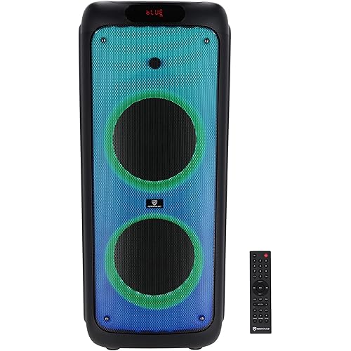 Rockville BASS Party 10 Dual 10" 2000W Portable Bluetooth Speaker, Deep Bass, LED Lights, Long Battery Life, Perfect for Parties and Outdoor Events